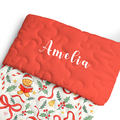 Pagewings Personalized Name Gingerbread Man Reading Christmas Stocking