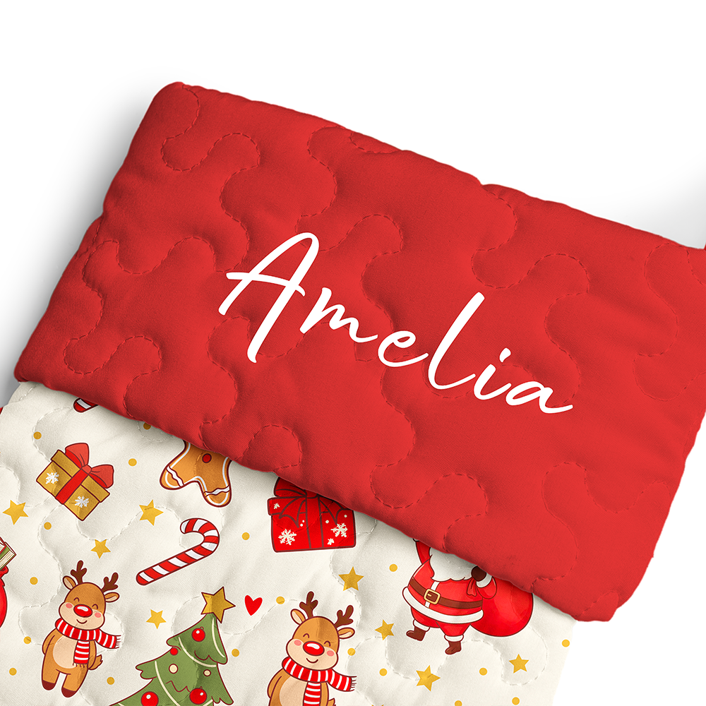 Pagewings Personalized Name Gingerbread Reading Christmas Stocking