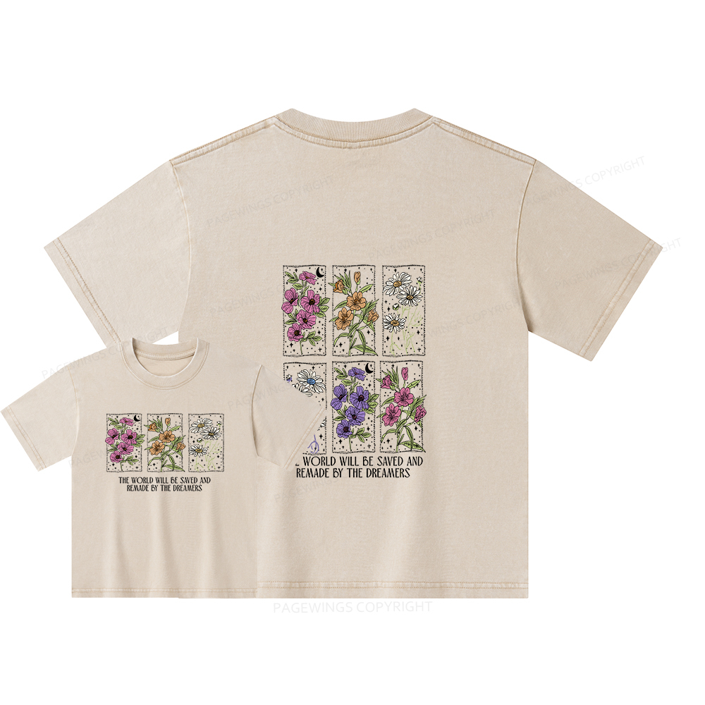 Pagewings The World Will Be Saved And Remade Unisex Kids Washed T-shirt