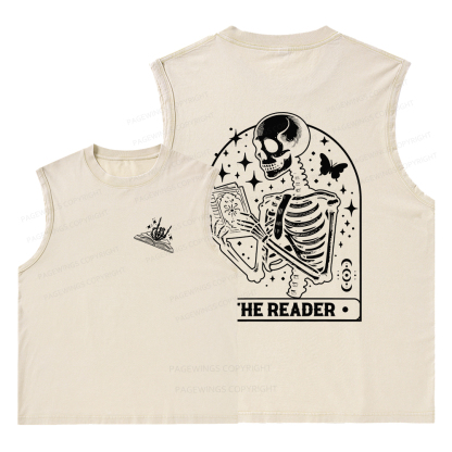 Pagewings The Reader Tarot Card Shirt Unisex Washed Tank Top