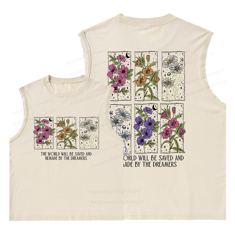 Pagewings The World Will Be Saved And Remade Unisex Washed Tank Top