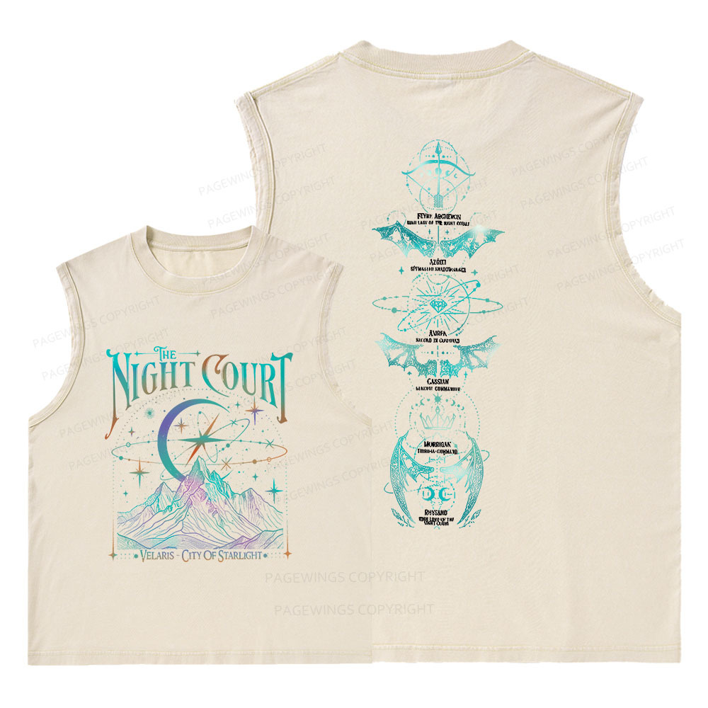 Pagewings The Night Court Unisex Washed Tank Top
