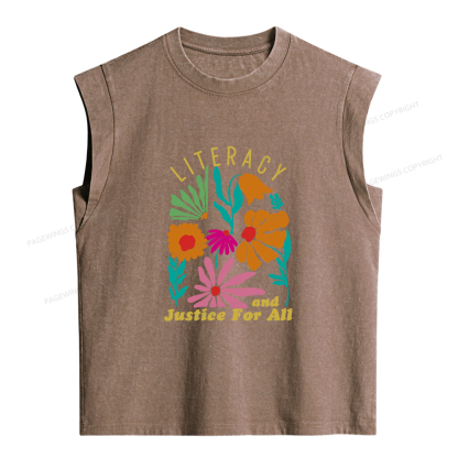 Pagewings Literacy And Justice Women's Washed Tank Top