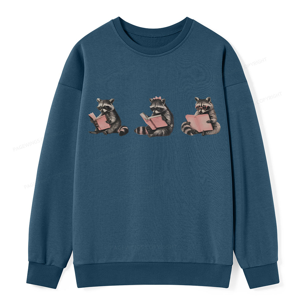 Pagewings Funny Raccoon Bookish Gift Unisex Classic Sweatshirt
