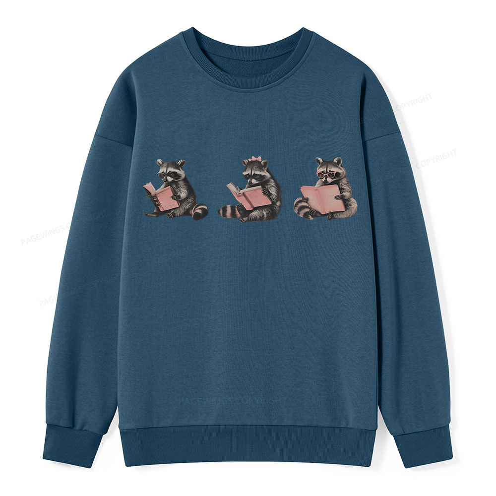 Pagewings Funny Raccoon Bookish Gift Unisex Classic Sweatshirt