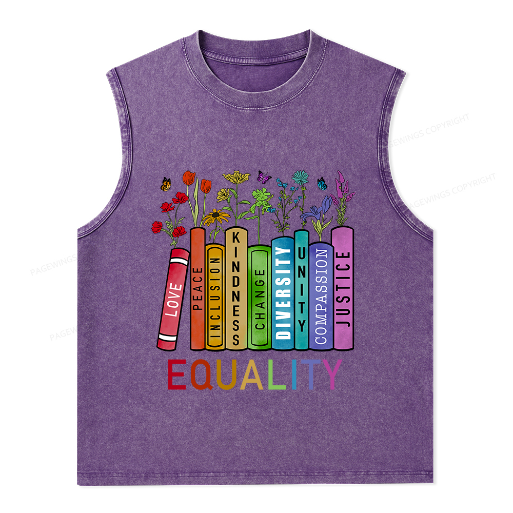 Pagewings Equal Rights Shirt Unisex Washed Tank Top