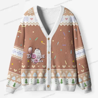 Pagewings Donut Holes Unisex Ugly Cardigan Sweaters