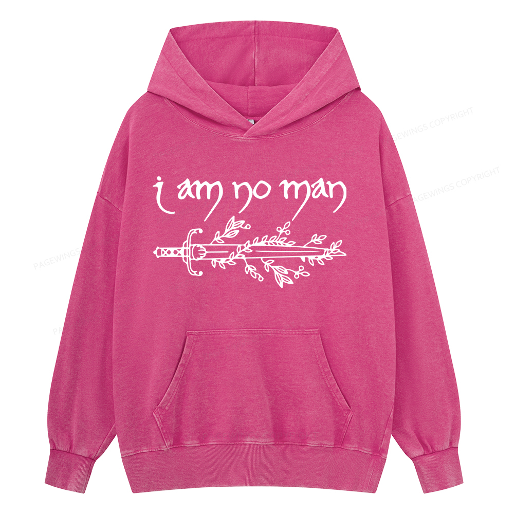 Pagewings I Am No Man Unisex Washed Hoodie