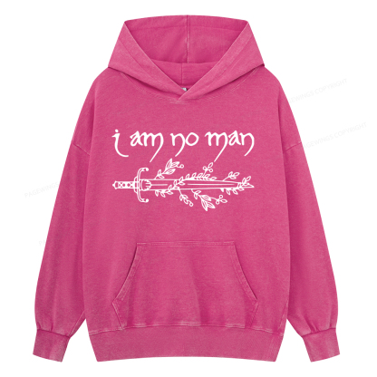 Pagewings I Am No Man Unisex Washed Hoodie