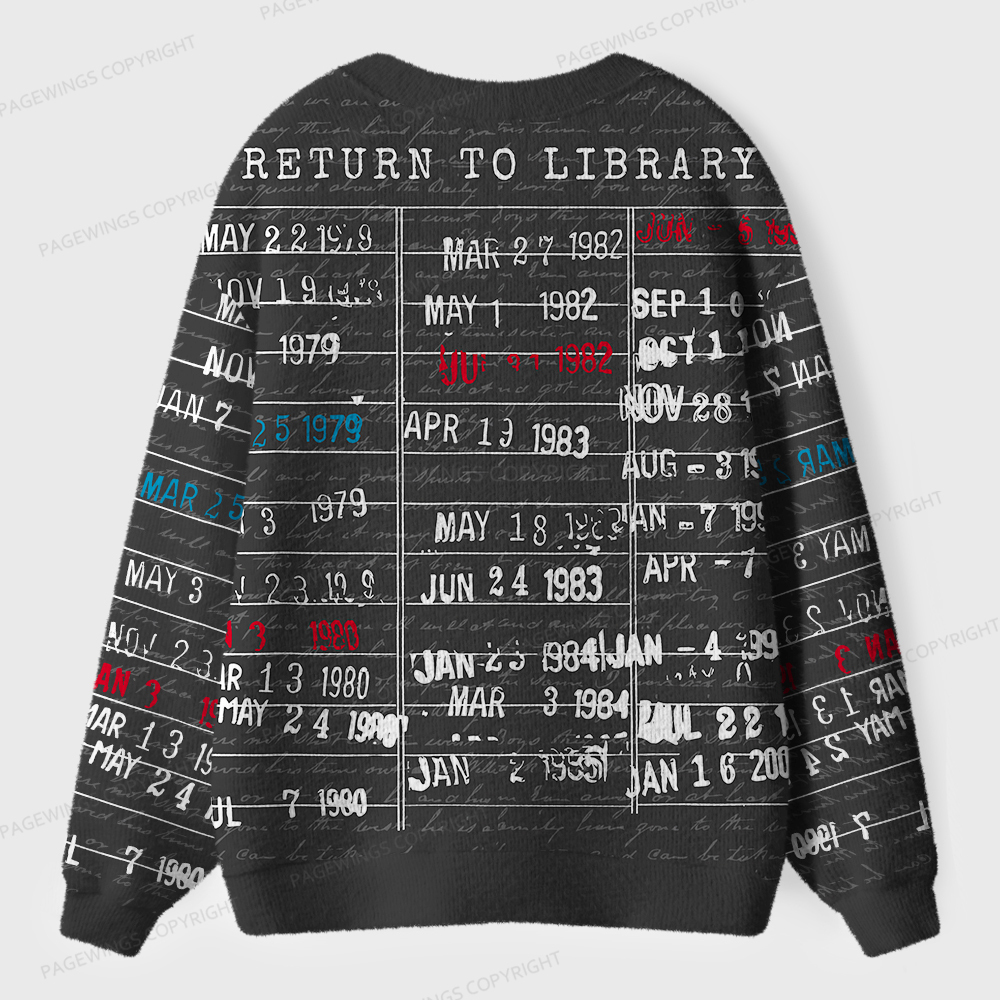 Pagewings Library Card Unisex Ugly Cardigan Sweaters