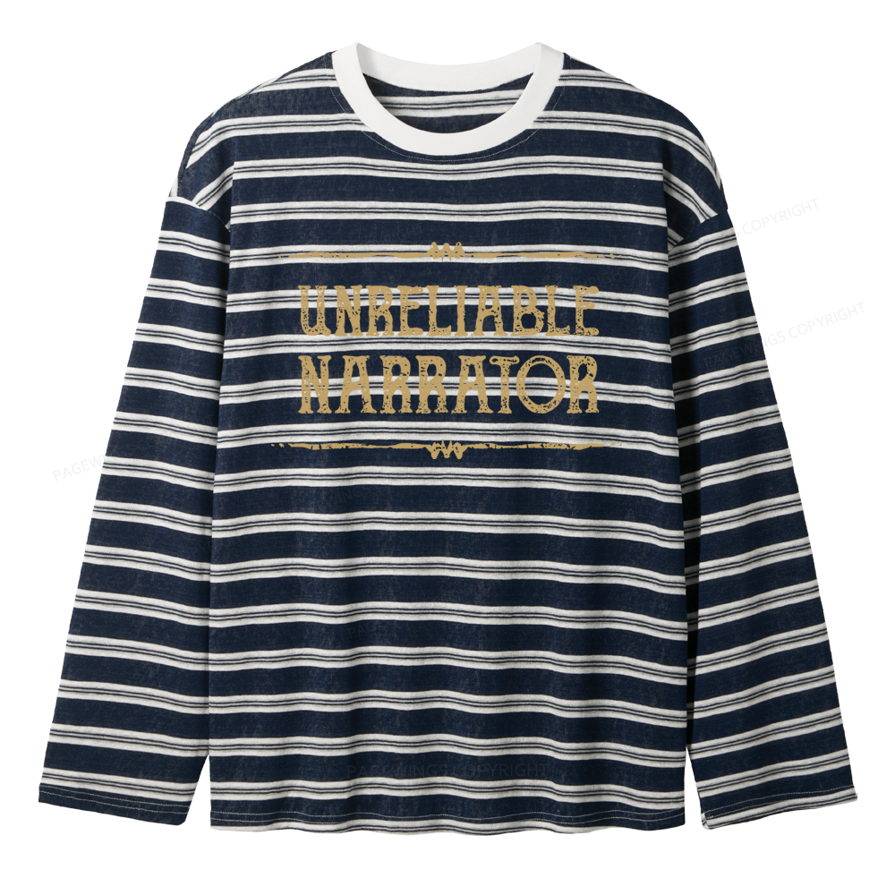 Pagewings Unreliable Narrator Unisex Striped Long Sleeve T-Shirt