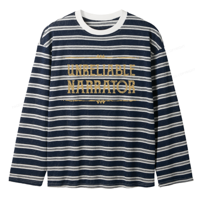 Pagewings Unreliable Narrator Unisex Striped Long Sleeve T-Shirt