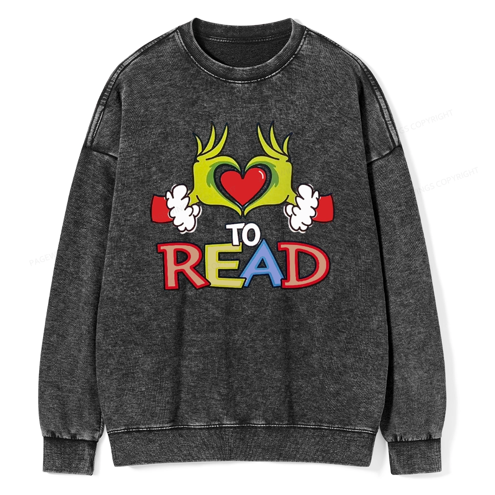 Pagewings Every Month Library Activities Unisex Washed Sweatshirt