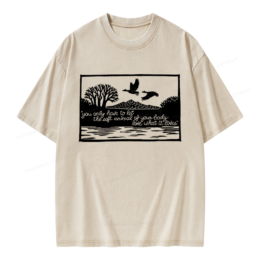 Pagewings Literary Poetry Unisex Washed T-shirt