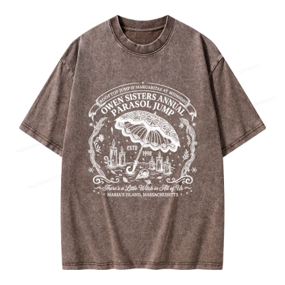 Pagewings Fantasy Halloween Book Lover Unisex Washed T-shirt