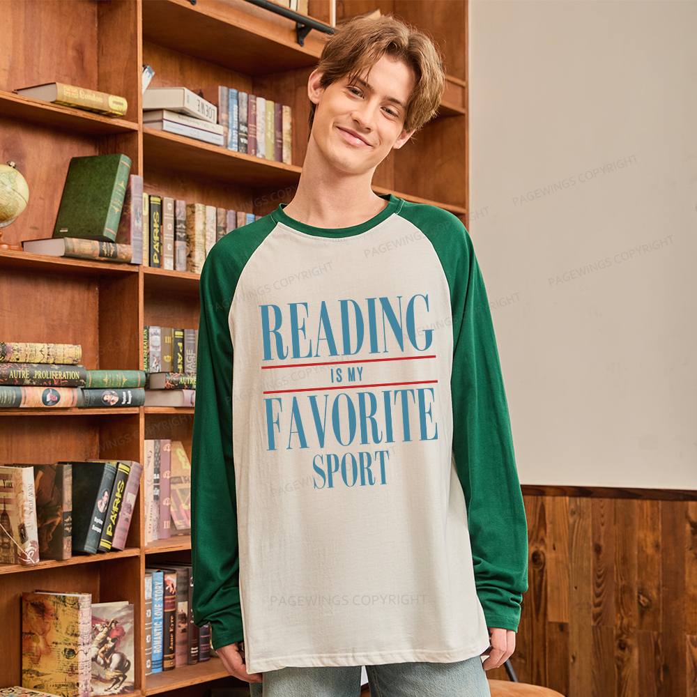 Pagewings Reading Is My Favorite Sport Long Sleeve Raglan T-shirt