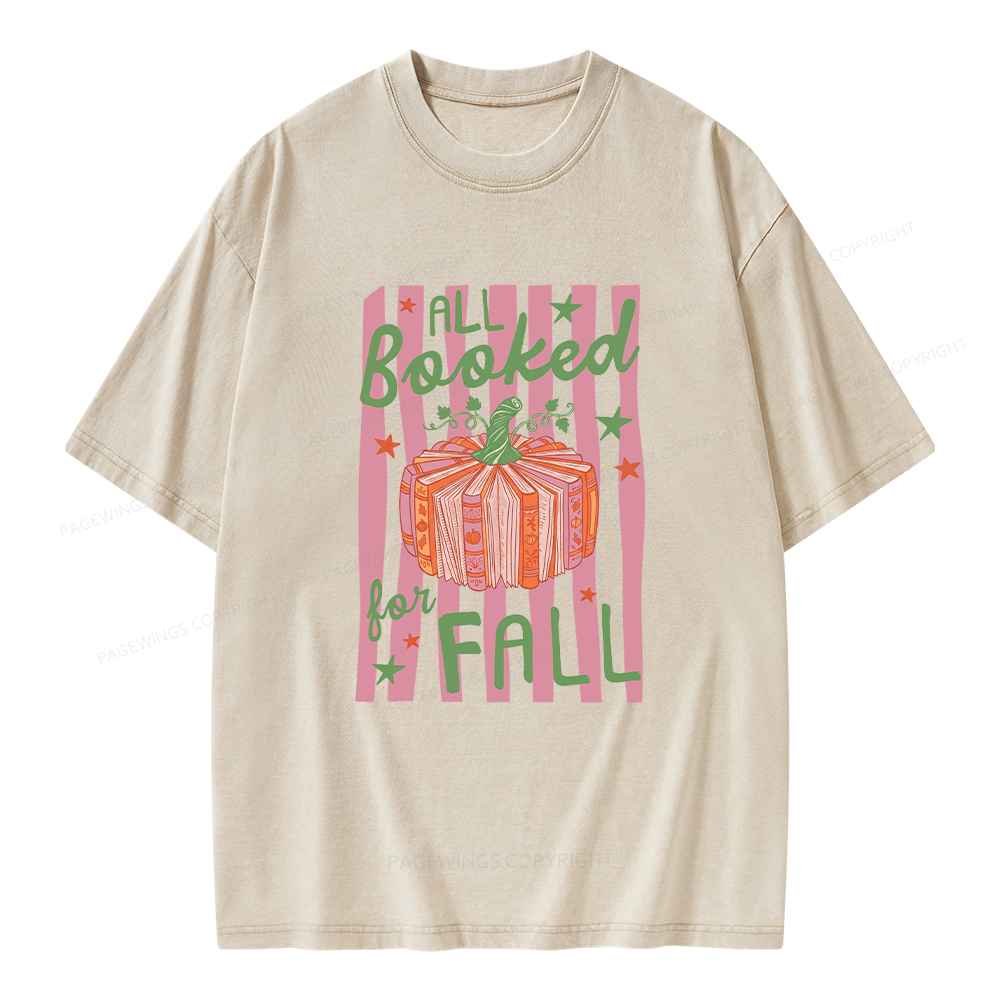 Pagewings All Booked for Fall Unisex Washed T-shirt