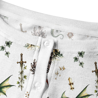 Pagewings Book Dragon Crew Neck Cardigan Sweaters