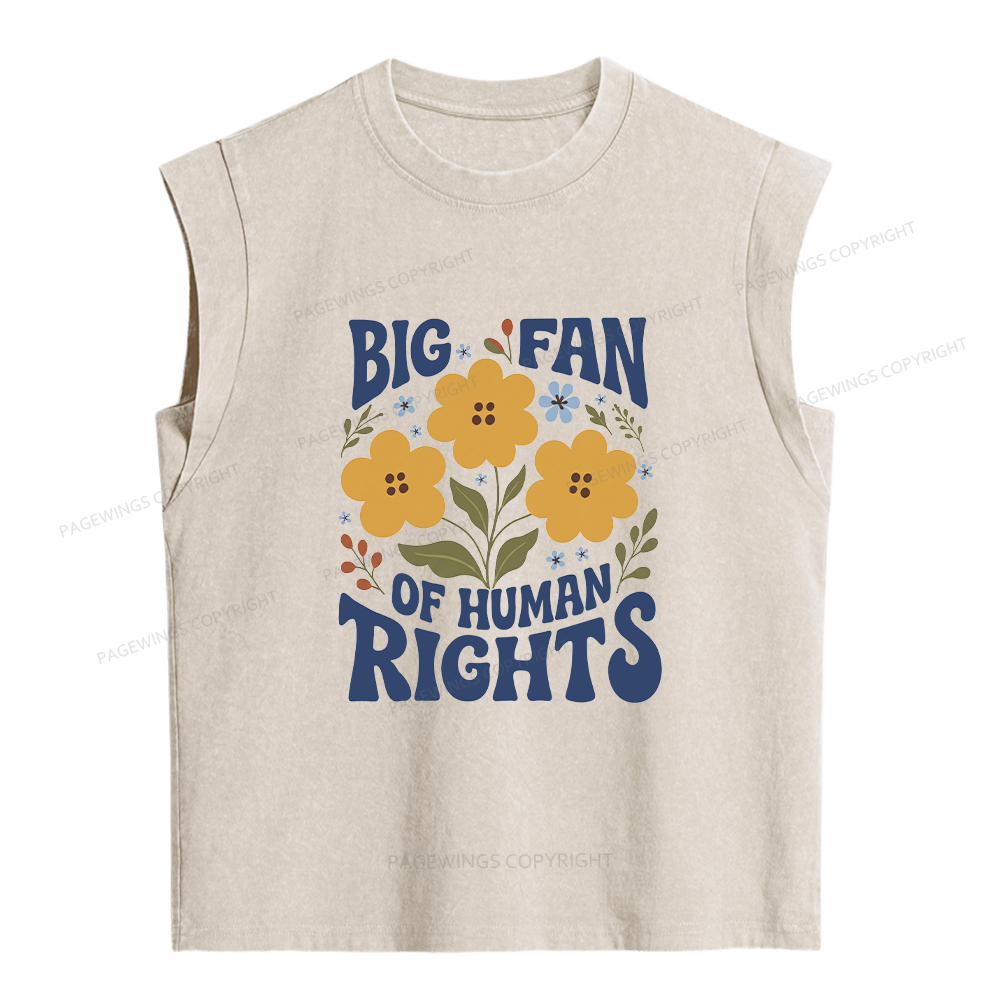 Pagewings Big Fan of Human Rights Women's Washed Tank Top