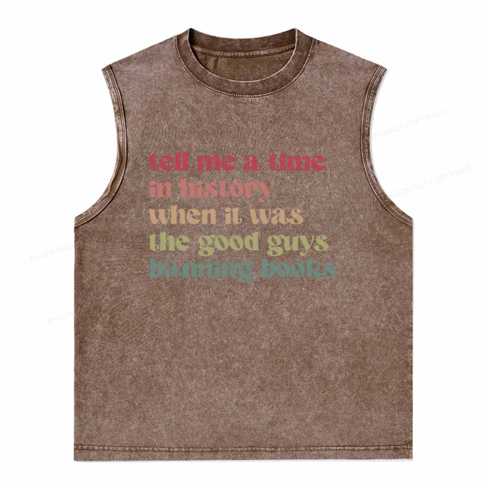 Pagewings Tell Me a Time in History Unisex Washed Tank Top