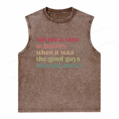 Pagewings Tell Me a Time in History Unisex Washed Tank Top