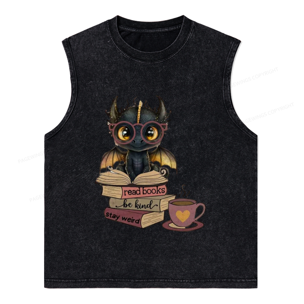 Pagewings Fourth Wing Dargon Unisex Washed Tank Top