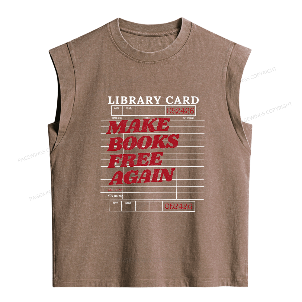 Pagewings Make Books Free Again Women's Washed Tank Top