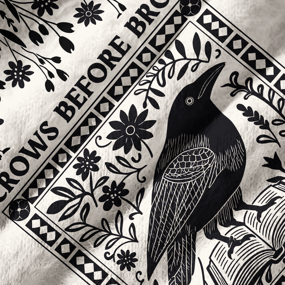 Pagewings Defend Your Local Public Library Off Shoulder Ugly Knit Sweater