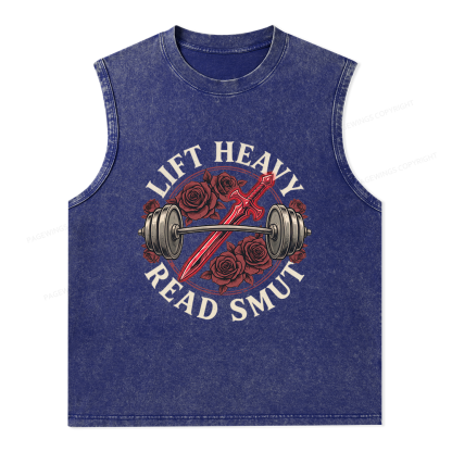 Pagewings Lift Heavy Read Smut Unisex Washed Tank Top