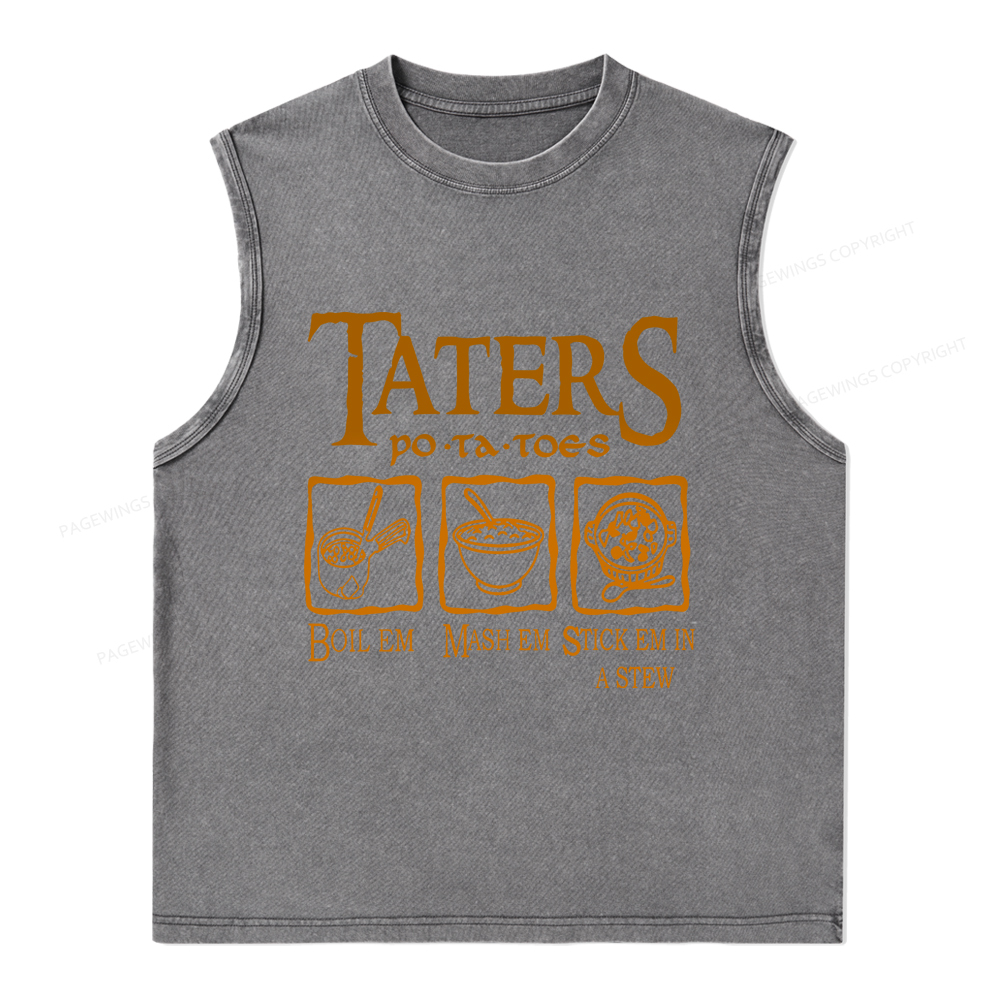 Pagewings Taters PoTaToes Unisex Washed Tank Top