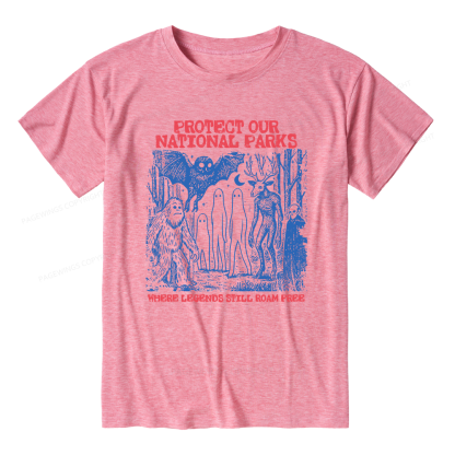 Pagewings Protect Our Parks Vintage Camping Unisex Heather T-Shirt