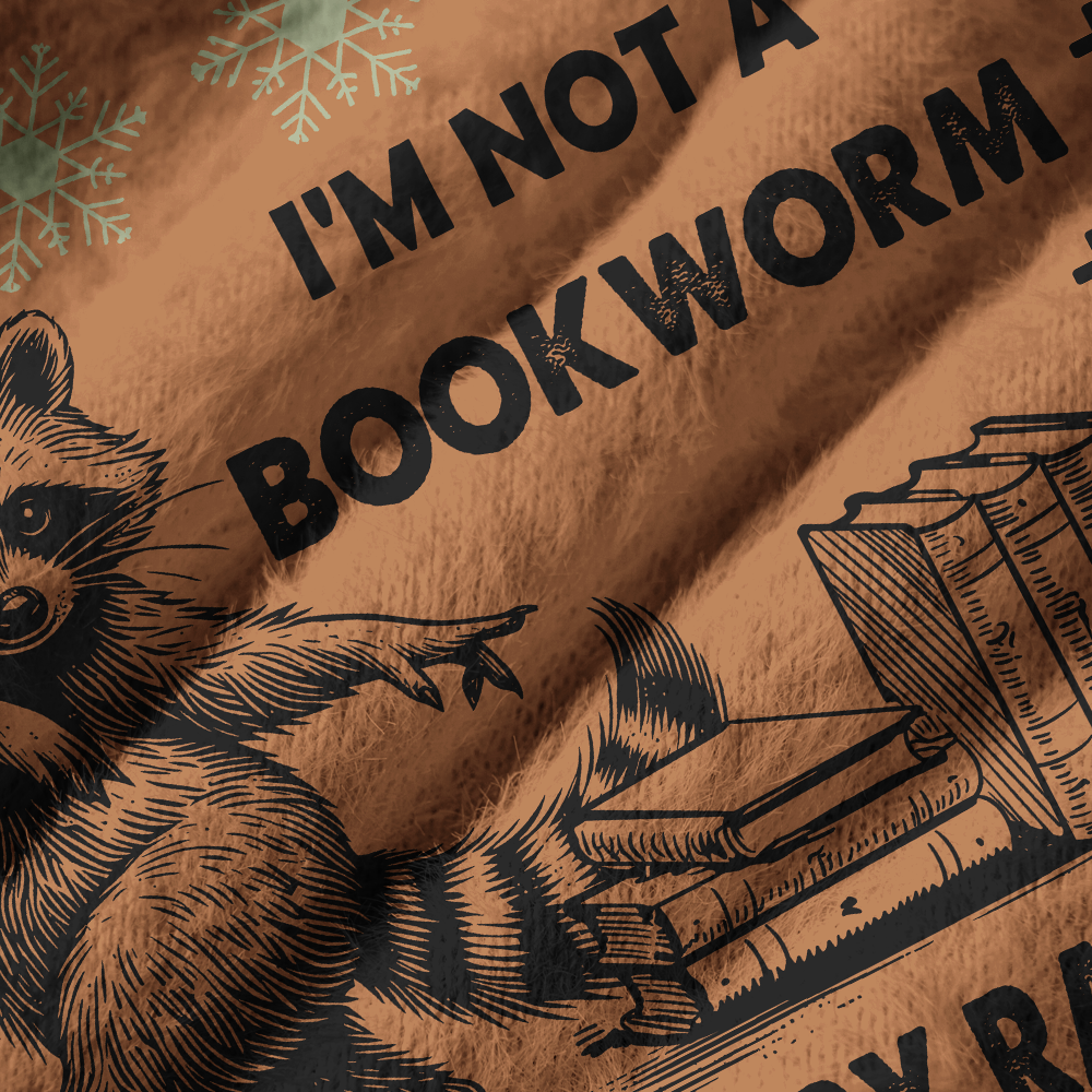 Pagewings I'm Not A Bookworm Off Shoulder Ugly Knit Sweater