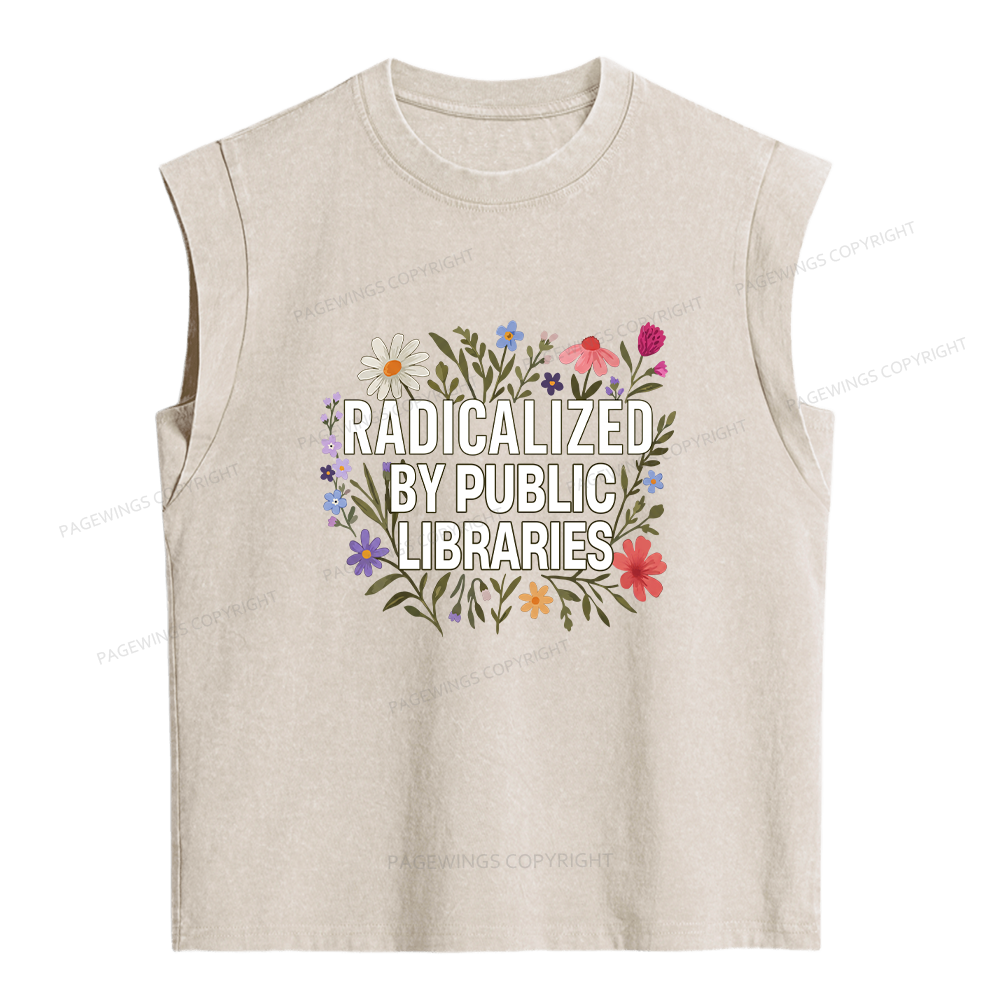 Pagewings Public Libraries Women's Washed Tank Top