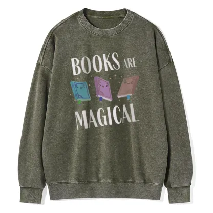 Pagewings Books Magical  Unisex Washed Sweatshirt