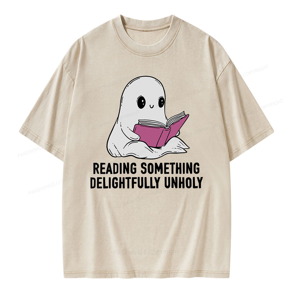 Pagewings reading something delightfully unholy Unisex Washed T-shirt