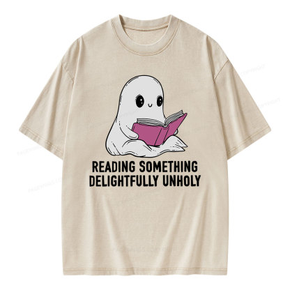 Pagewings reading something delightfully unholy Unisex Washed T-shirt
