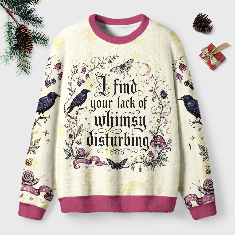 Pagewings Lack of Whimsy Crow Fall Unisex Ugly Light Knit Sweatshirt