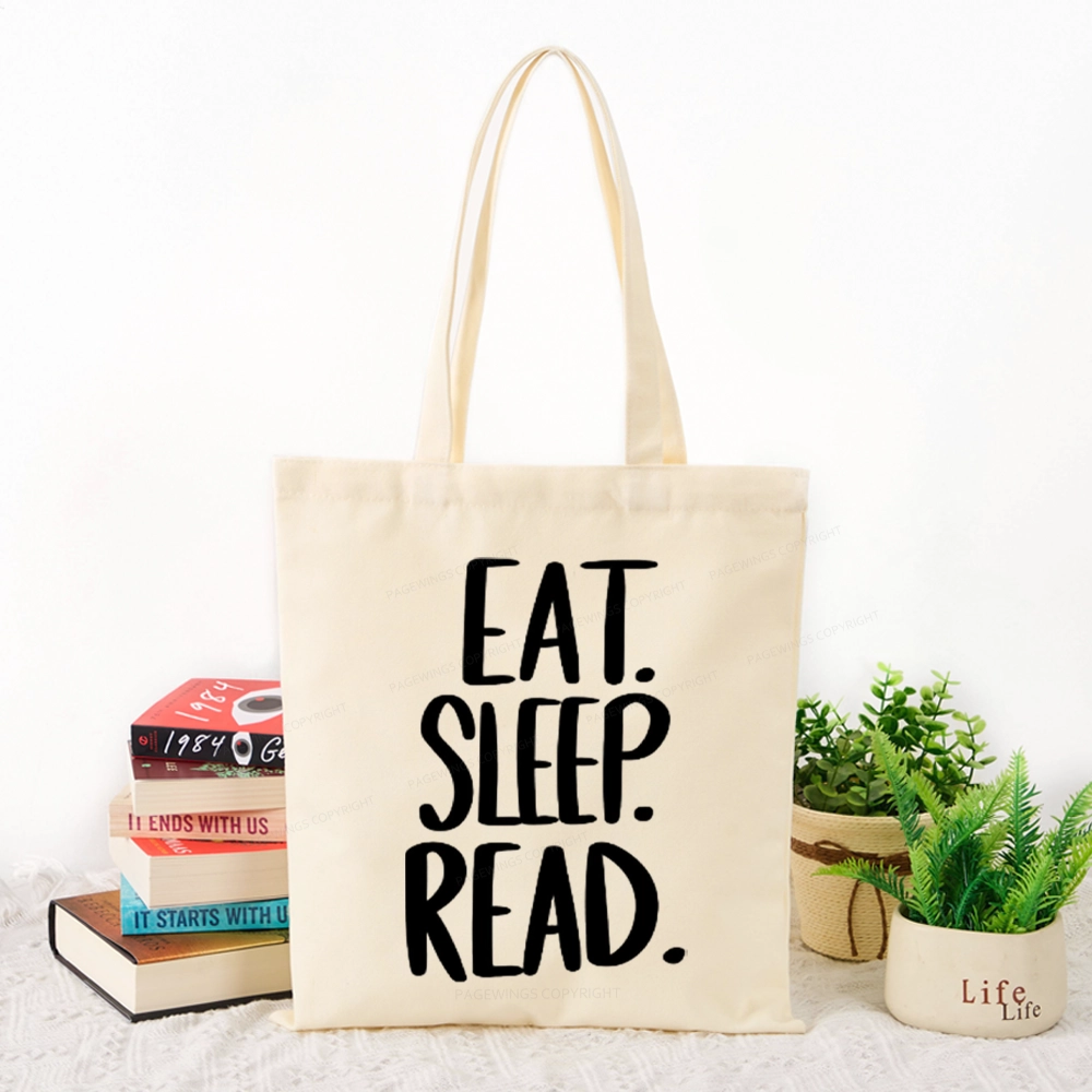 Pagewings Eat Sleep Read Tote Bag