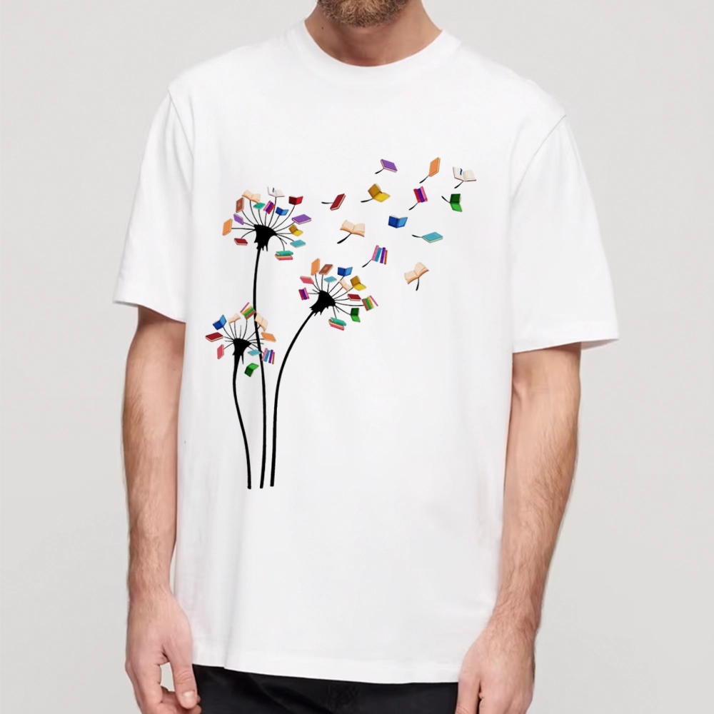 Pagewings Cute Dandelion Books Flower Fly Unisex Classic T-shirt