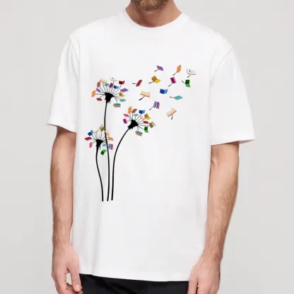 Pagewings Cute Dandelion Books Flower Fly Unisex Classic T-shirt