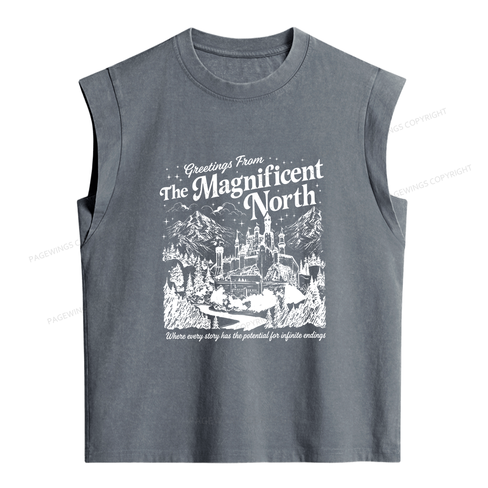 Pagewings Haunted Library Women's Washed Tank Top