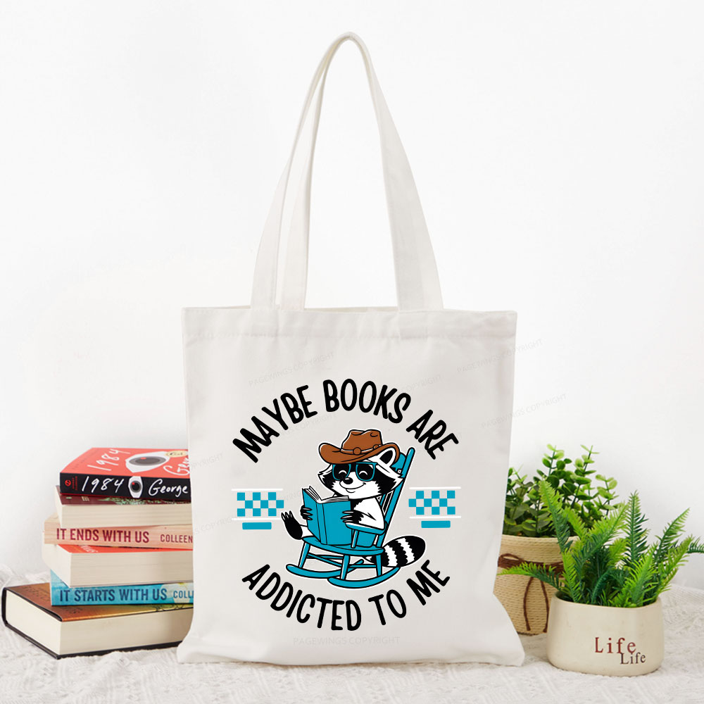Pagewing Books Are Addicted To Me Tote Bag