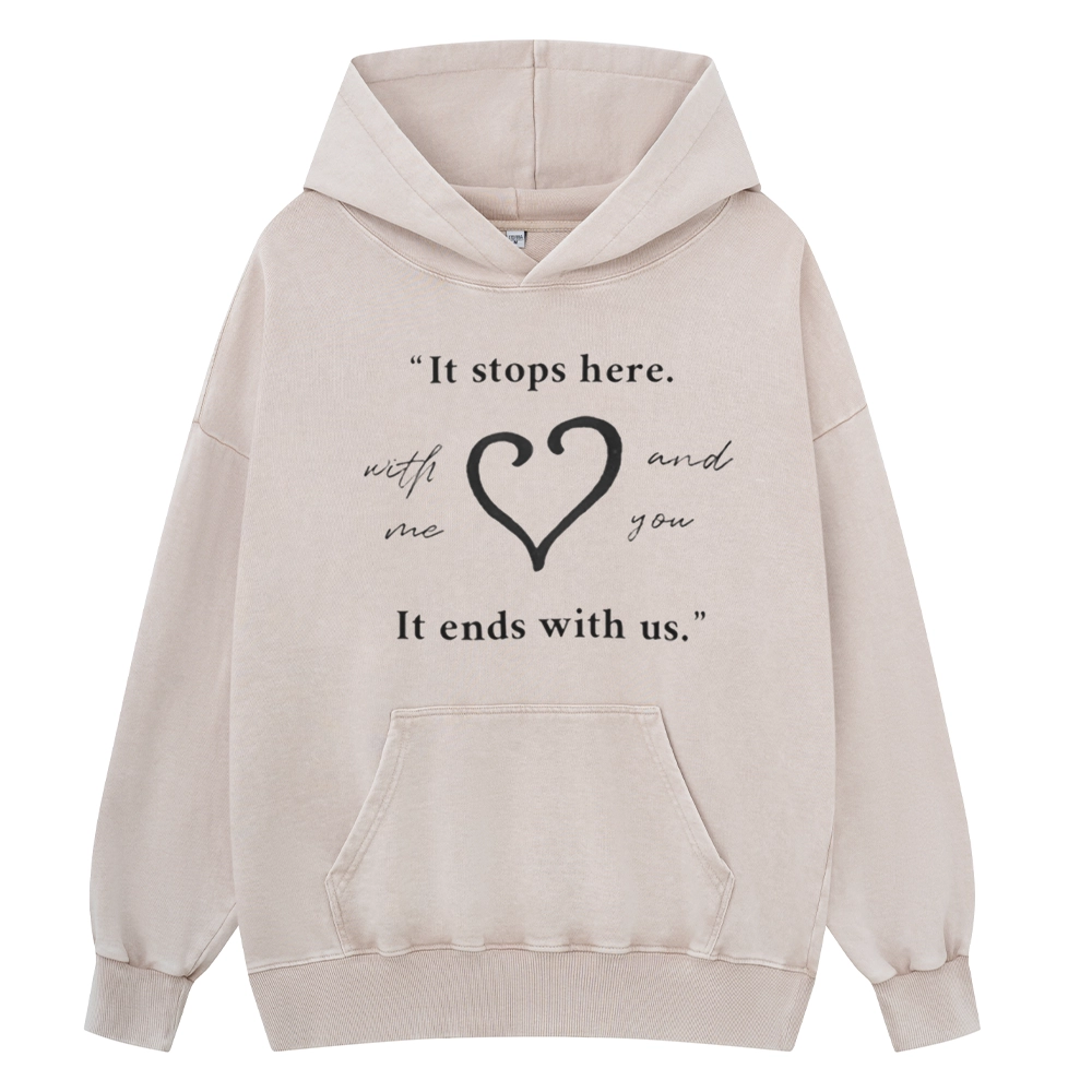 Pagewings It Ends With Us Colleen Hoover Unisex Washed Hoodie