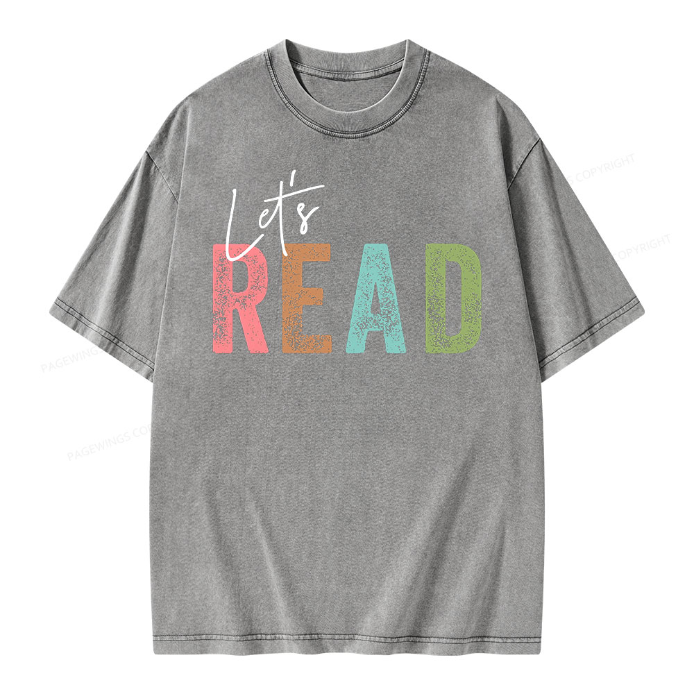 Pagewings Let's Read Unisex Washed T-shirt