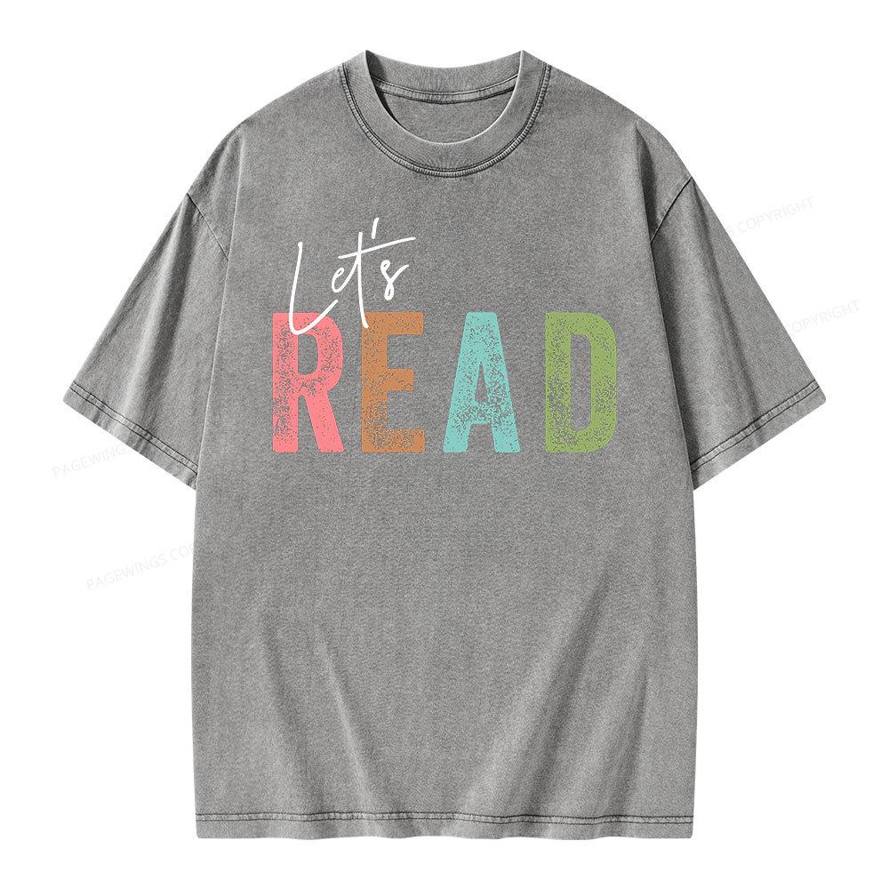 Pagewings Let's Read Unisex Washed T-shirt