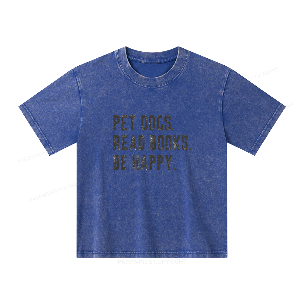Pagewings Book Sweatshirt Book Lover Gift Unisex Kids Washed T-shirt