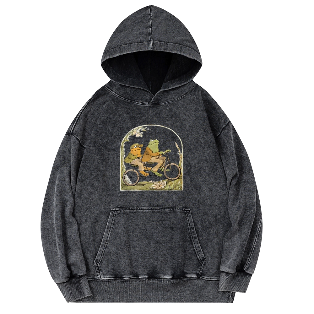 Pagewings Frog And Toad Book Vintage Unisex Washed Hoodie
