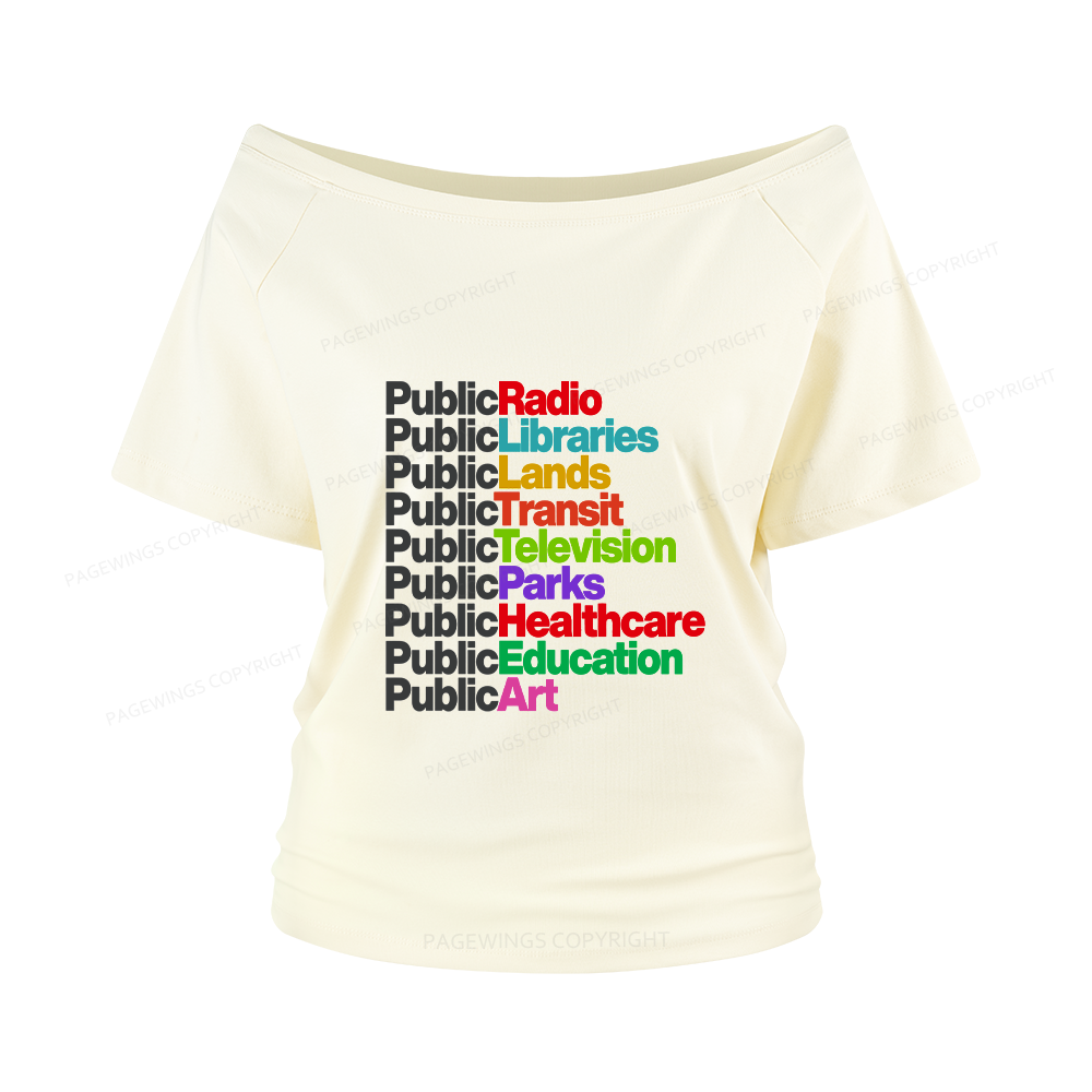 Pagewings Personalized Public Libraries Women Off Shoulder T-shirts