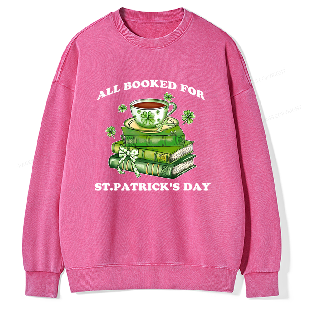 Pagewings All Booked For St. Patrick's Day Washed Sweatshirt