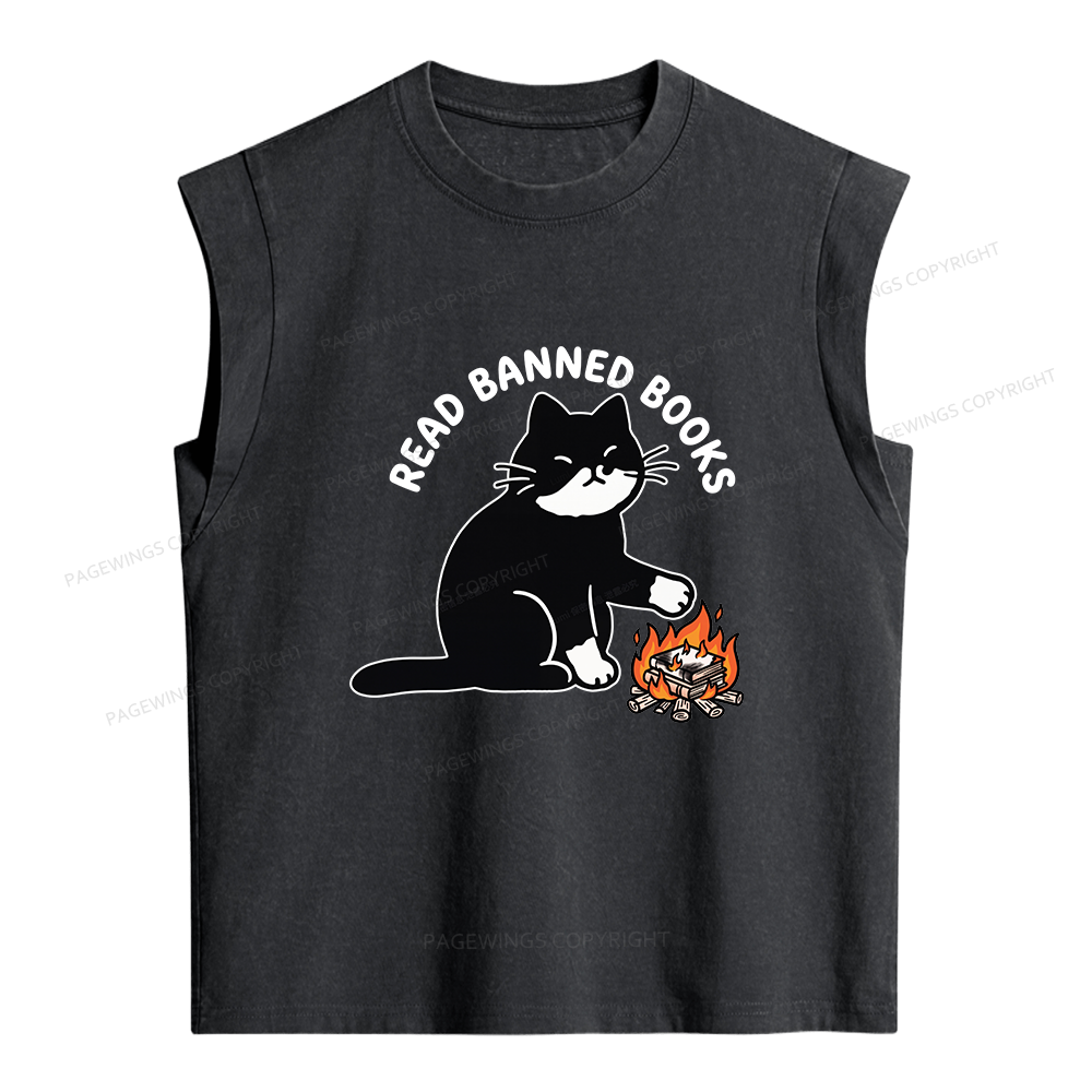 Pagewings Read Banned Books Women's Washed Tank Top